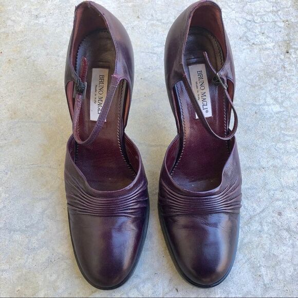 Bruno Magli burgundy purple leather pumps heels - Picture 3 of 6